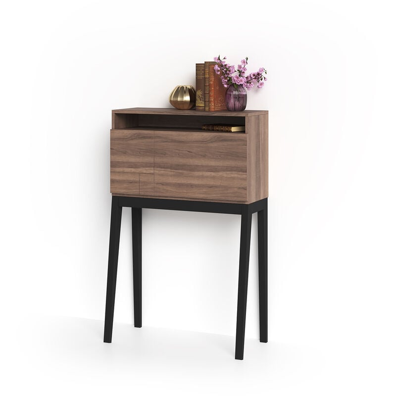 Escritorio BRISTOL en melamina nogal con puerta abatible y patas de haya negro. - Negro
Escritorio BRISTOL en melamina nogal con puerta abatible y patas de haya negro. - Negro