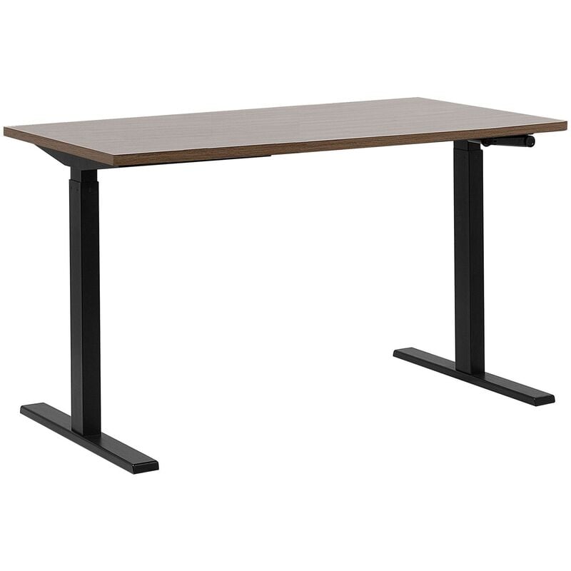 Beliani - Escritorio con altura ajustable manualmente madera oscura-negro 130x72 cm DESTIN II
Beliani - Escritorio con altura ajustable manualmente madera oscura-negro 130x72 cm DESTIN II