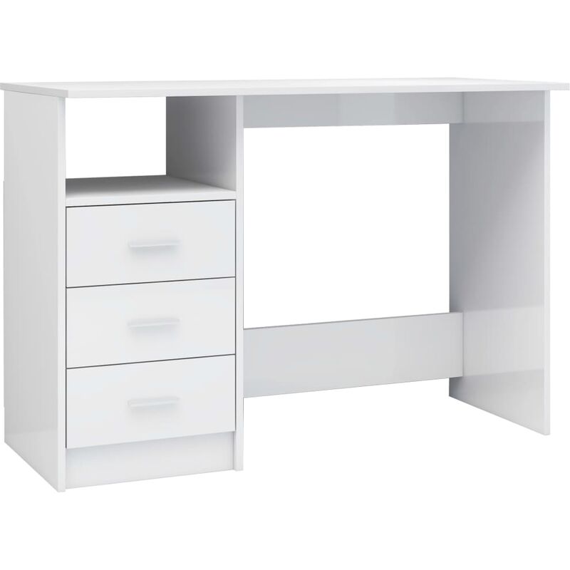 vidaXL Escritorio con Cajones de Aglomerado 110x50x76 cm Blanco Brillante - Blanco
vidaXL Escritorio con Cajones de Aglomerado 110x50x76 cm Blanco Brillante - Blanco