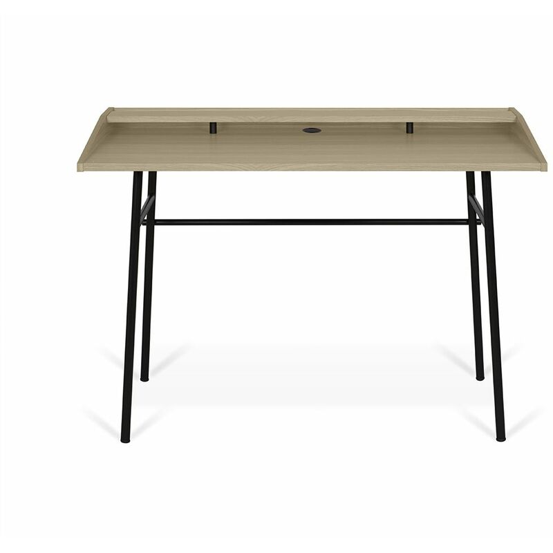 Escritorio PLY roble y negro, 120 x 60 x 81 - roble y negro