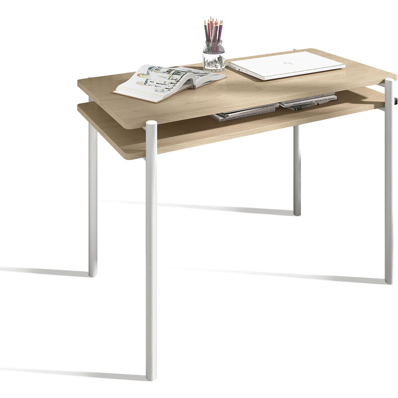 Escritorio TOKIO, de melamina doble tapa en roble, con patas en blanco, de Herdasa - Roble|Blanco
Escritorio TOKIO, de melamina doble tapa en roble, con patas en blanco, de Herdasa - Roble|Blanco