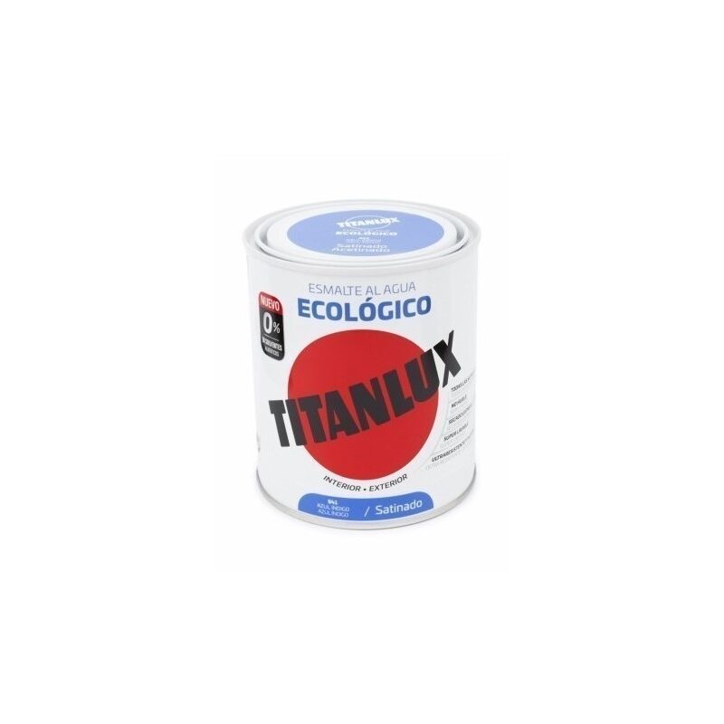 Esmalte Satinado. 750 Ml Az/Indi Al Agua Ecologico Titanlux 
Esmalte Satinado. 750 Ml Az/Indi Al Agua Ecologico Titanlux