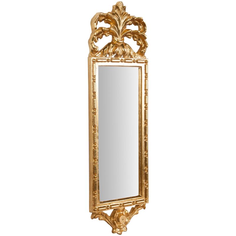 Espejo de pared de colgar de madera acabado hoja con efecto oro envejecido talla L19xPR3xH65 cm Made in Italy
Espejo de pared de colgar de madera acabado hoja con efecto oro envejecido talla L19xPR3xH65 cm Made in Italy