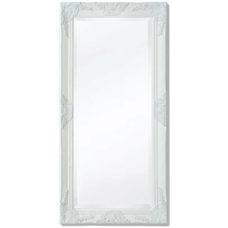 Espejo de pared estilo barroco blanco 100x50 cm