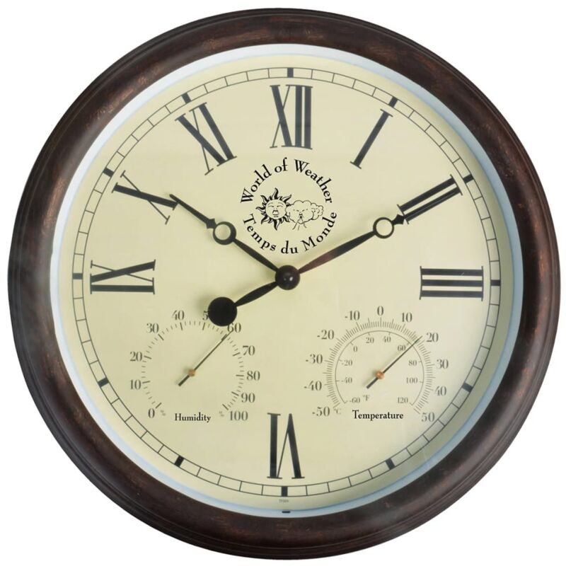 Reloj de estación con termo-higrómetro 30,5 cm TF009 - Marrón - Esschert Design
Reloj de estación con termo-higrómetro 30,5 cm TF009 - Marrón - Esschert Design