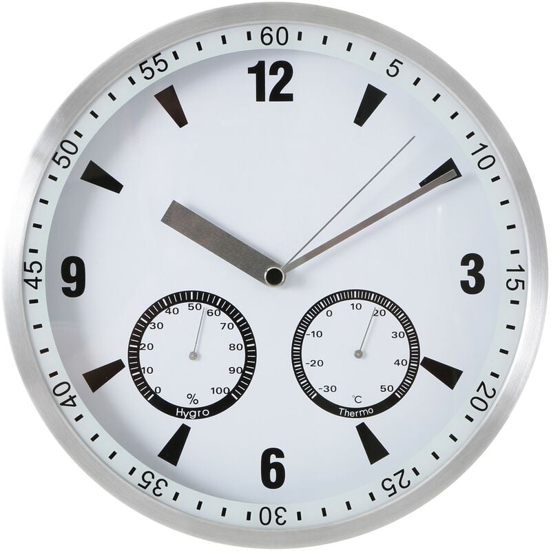 Estación meteorológica inalámbrica en forma de reloj analógico de pared con indicador de temperatura y humedad en color blanco
Estación meteorológica inalámbrica en forma de reloj analógico de pared con indicador de temperatura y humedad en color blanco