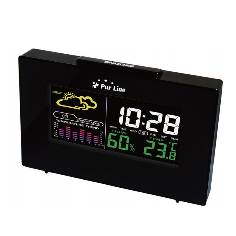 Estación meteorológica inalámbrica con calendario, reloj digital, despertador y previsión meteorológica con iconos animados
Estación meteorológica inalámbrica con calendario, reloj digital, despertador y previsión meteorológica con iconos animados