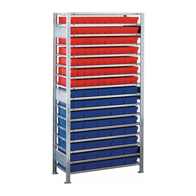Estante a presión H2000xW1000xD500mm Estante adicional 16 estantes 70xL 500mm rojo / 40xL 500mm azul
Estante a presión H2000xW1000xD500mm Estante adicional 16 estantes 70xL 500mm rojo / 40xL 500mm azul