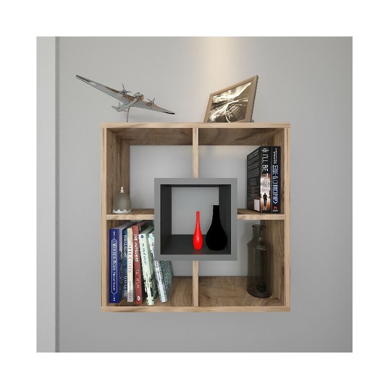 Estante Smile de Pared, para Libros - para Salon, Oficina - Nogal, Antracita en Madera, 60 x 21 x 60 cm
Estante Smile de Pared, para Libros - para Salon, Oficina - Nogal, Antracita en Madera, 60 x 21 x 60 cm