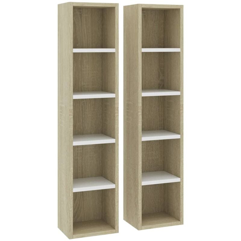 Estantería de CDs 2 Unidades Aglomerado 21x16x93,5 cm Roble y Blanco - Blanco - Vidaxl
Estantería de CDs 2 Unidades Aglomerado 21x16x93,5 cm Roble y Blanco - Blanco - Vidaxl