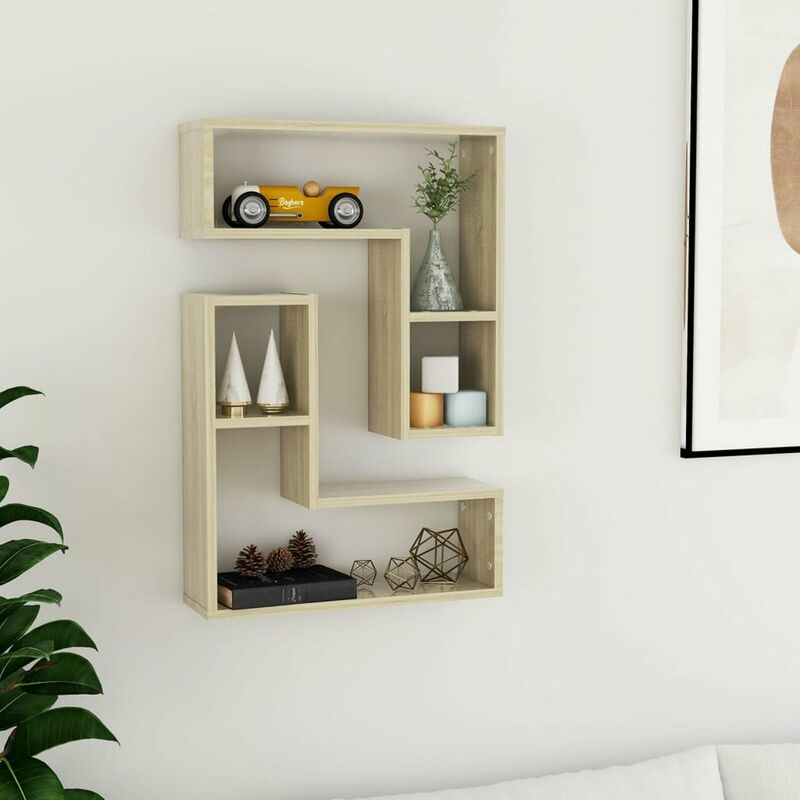 Estantes de pared 2 uds aglomerado color roble 50x15x50 cm 
Estantes de pared 2 uds aglomerado color roble 50x15x50 cm