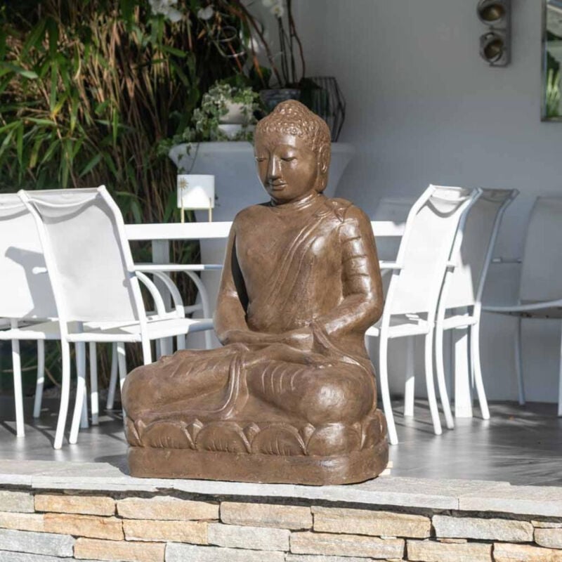 Wanda Collection - Estatua jardín buda sentado de fibra posición ofrenda 105 cm marrón
Wanda Collection - Estatua jardín buda sentado de fibra posición ofrenda 105 cm marrón