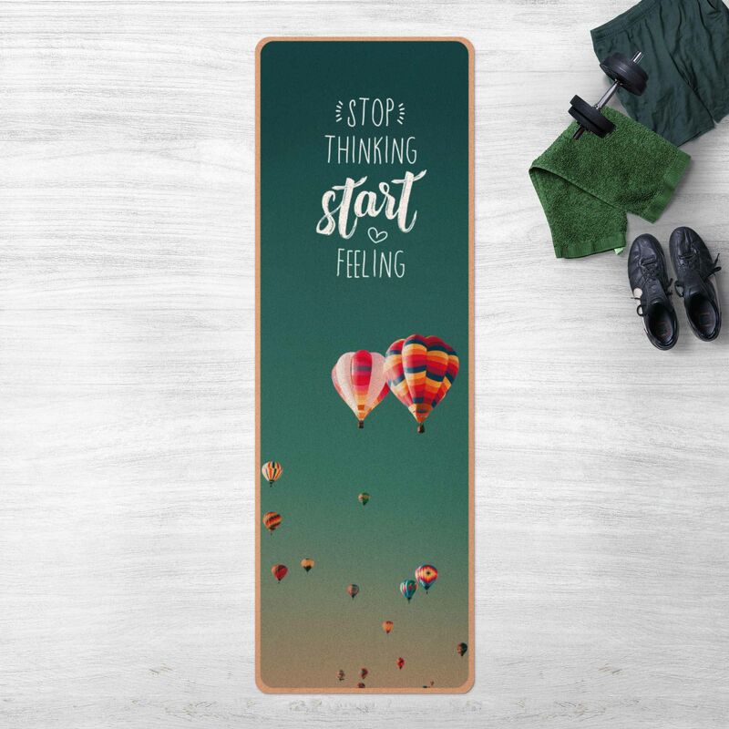 Esterilla yoga - Text Stop Thinking Start Feeling Dimensión LxA: 61cm x 183cm
Esterilla yoga - Text Stop Thinking Start Feeling Dimensión LxA: 61cm x 183cm