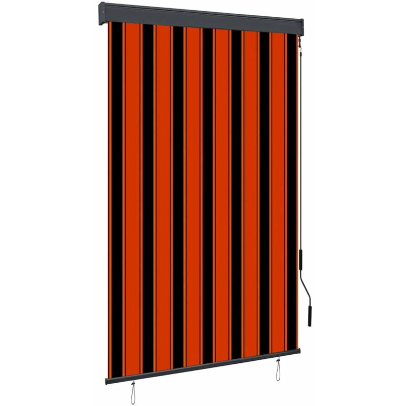 Estor enrollable de exterior naranja y marron 120x250 cm
