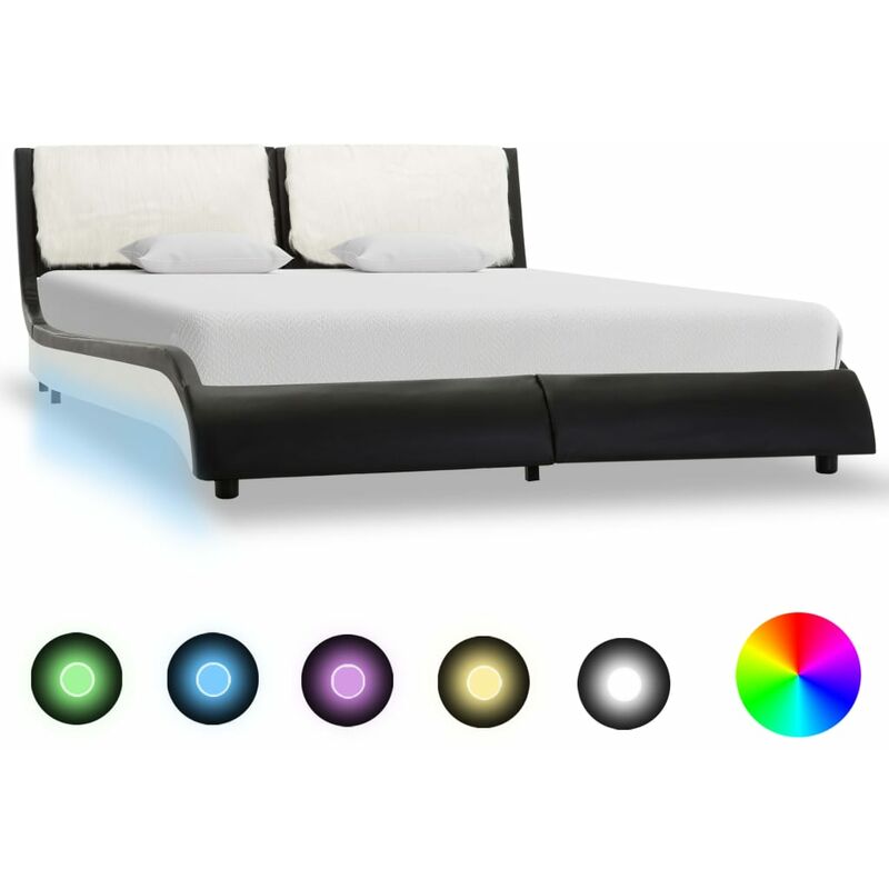 Estructura de Cama Cuero Sintético con LED Negro Blanco 140x200cm - Negro - Vidaxl
Estructura de Cama Cuero Sintético con LED Negro Blanco 140x200cm - Negro - Vidaxl
