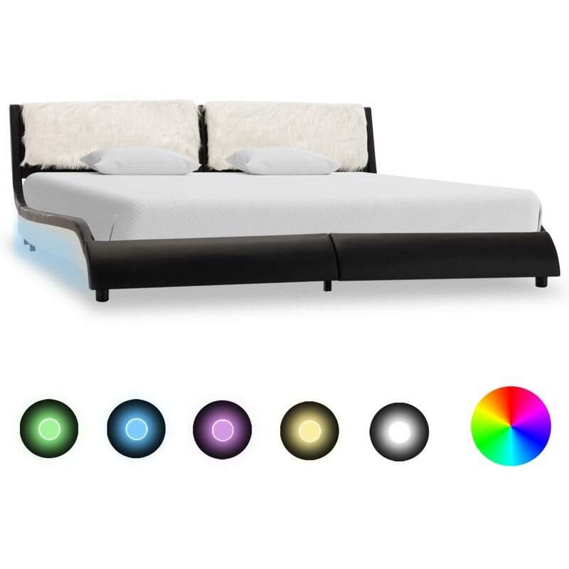 Estructura de Cama Cuero Sintético con LED Negro Blanco 160x200cm - Negro - Vidaxl
Estructura de Cama Cuero Sintético con LED Negro Blanco 160x200cm - Negro - Vidaxl