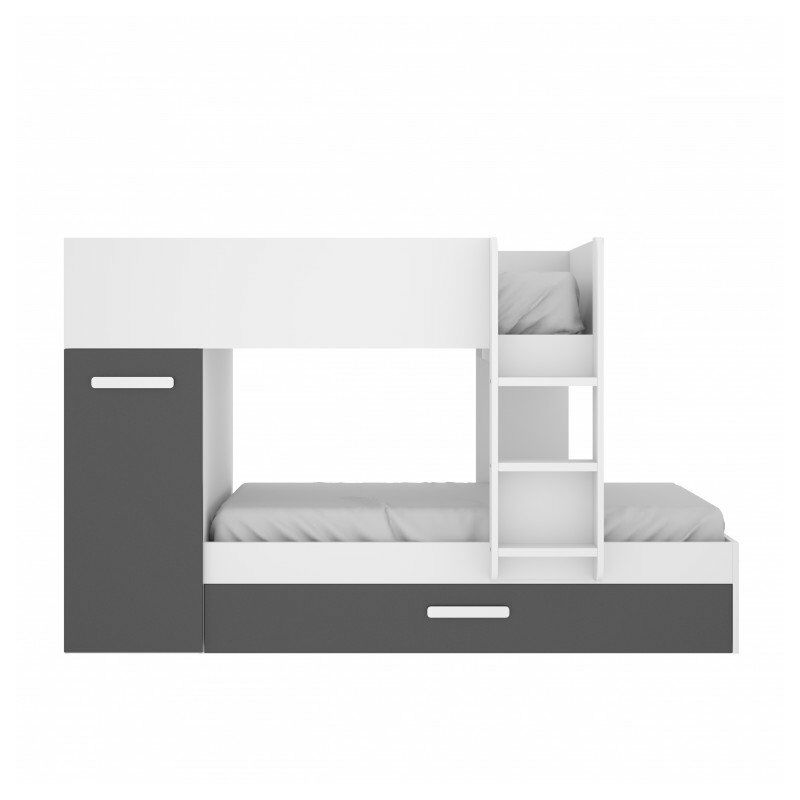 Estructura Cama Infantil completa tipo TREN 3 camas en color blanco y grafito. 150 x 242 cm.
Estructura Cama Infantil completa tipo TREN 3 camas en color blanco y grafito. 150 x 242 cm.
