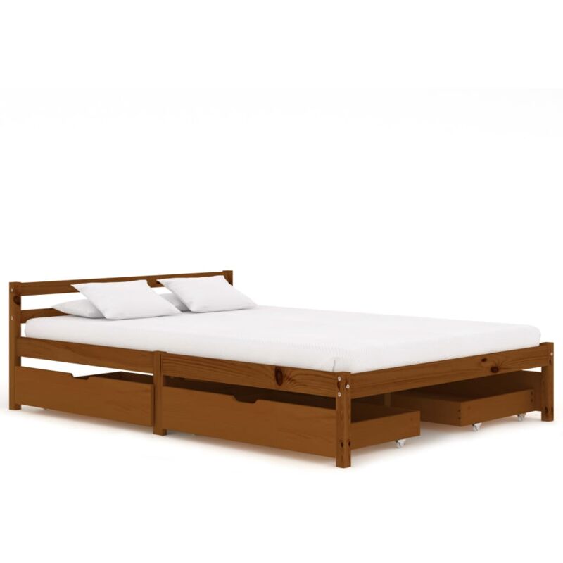 vidaXL Madera Maciza Pino Estructura de Cama con 4 Cajones Marrón Miel 140x200 cm - Marrón
vidaXL Madera Maciza Pino Estructura de Cama con 4 Cajones Marrón Miel 140x200 cm - Marrón