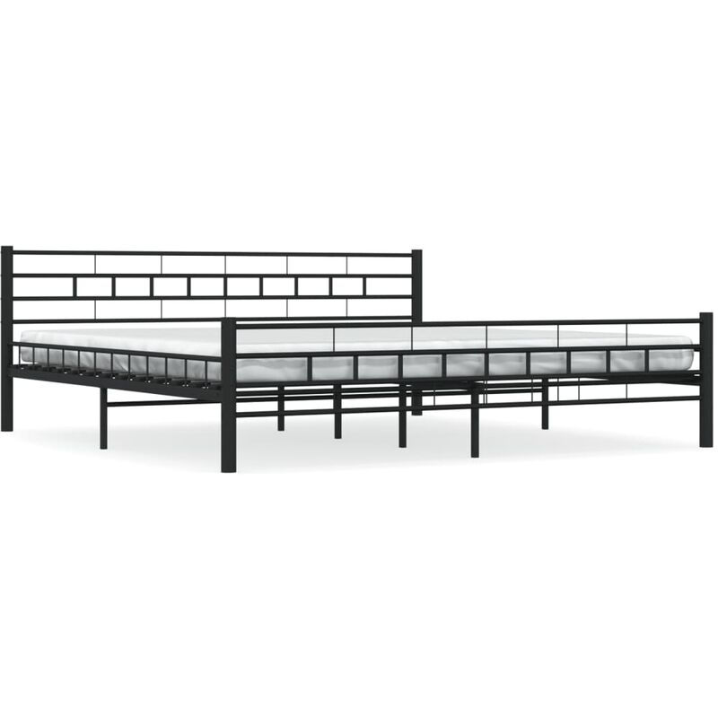 Estructura de cama de acero negro 200x200 cm - Negro