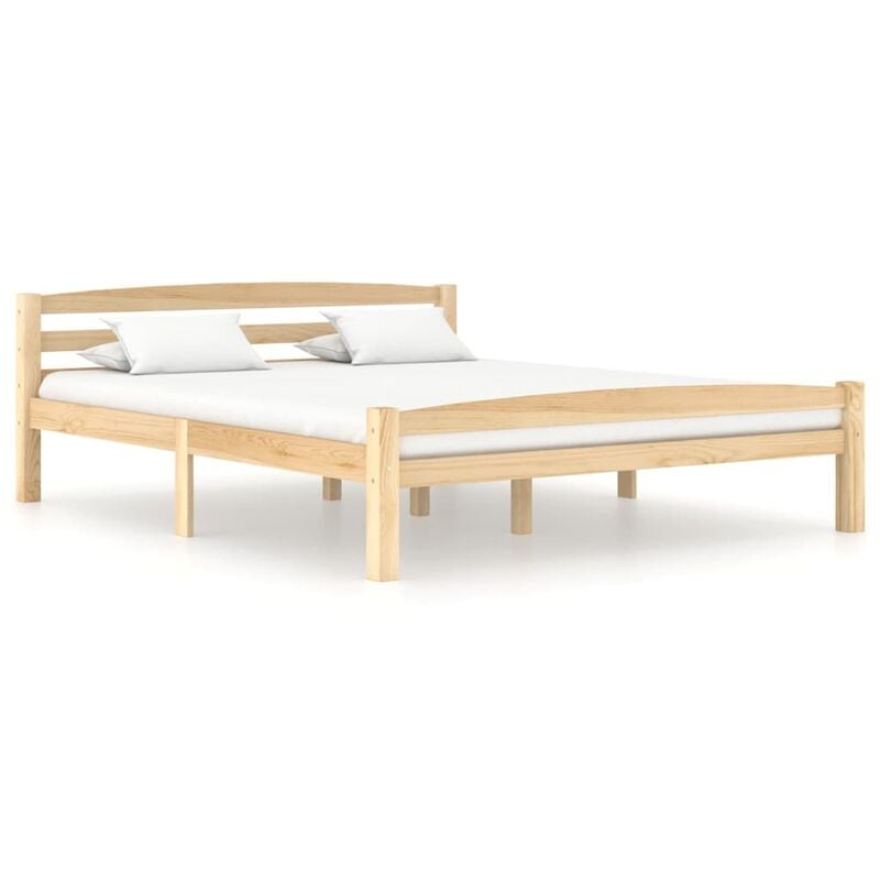Estructura de cama de madera de pino maciza 160x200 cm