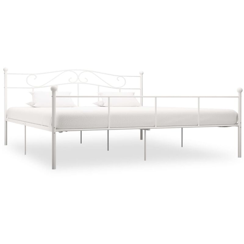 Estructura de cama de metal blanco 180x200 cm