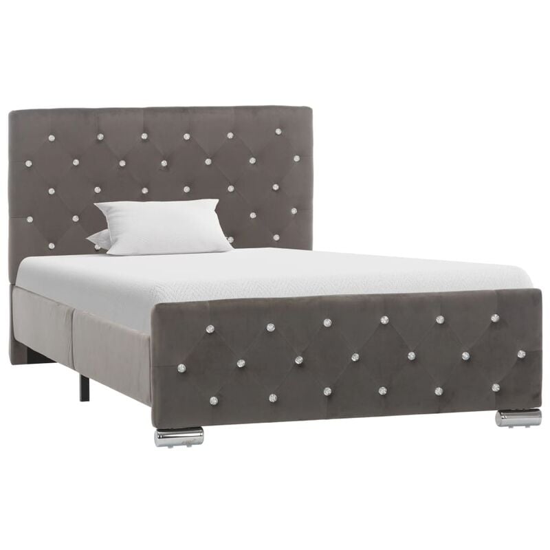 Estructura de cama de tela gris 100x200 cm