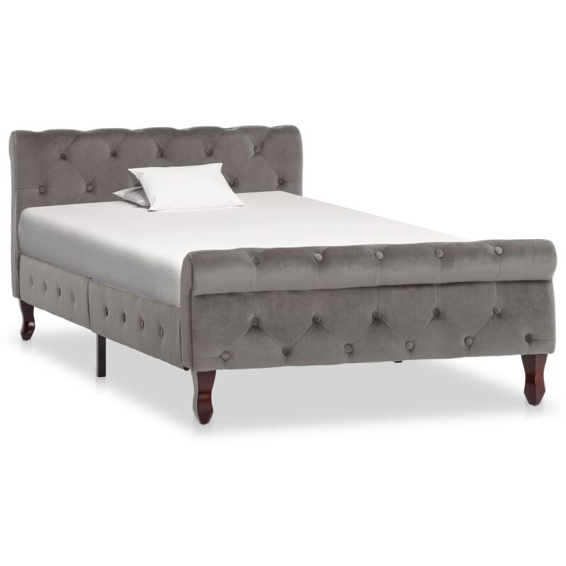 Estructura de cama de terciopelo gris 100x200 cm 
Estructura de cama de terciopelo gris 100x200 cm