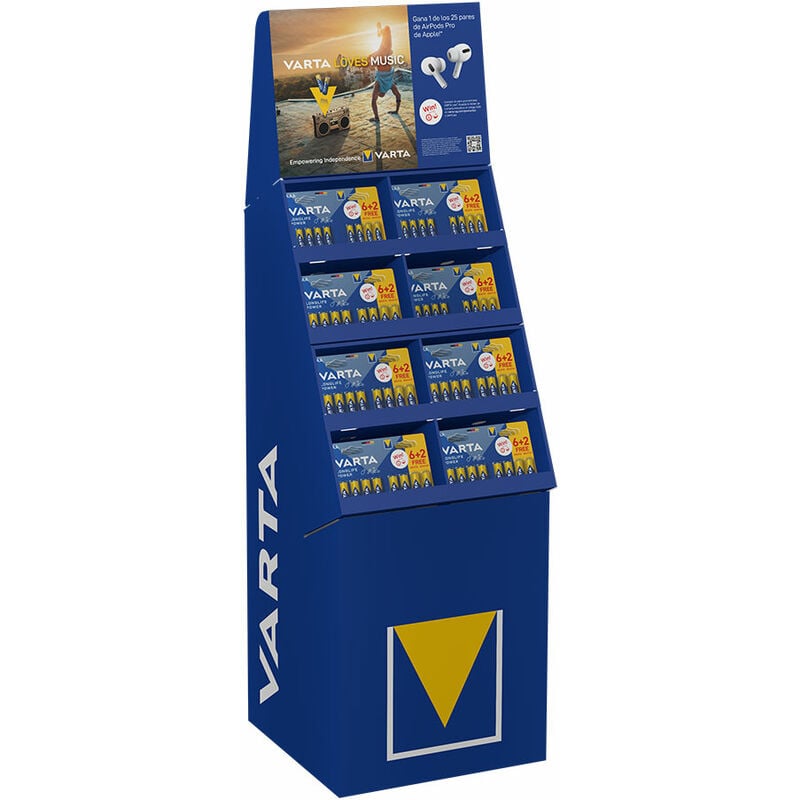 Expositor carton torre he 38 blisters 4+4xaaa lr03 + 50 blisters 4+4xaa lr06 40x40x123cm - Varta
Expositor carton torre he 38 blisters 4+4xaaa lr03 + 50 blisters 4+4xaa lr06 40x40x123cm - Varta