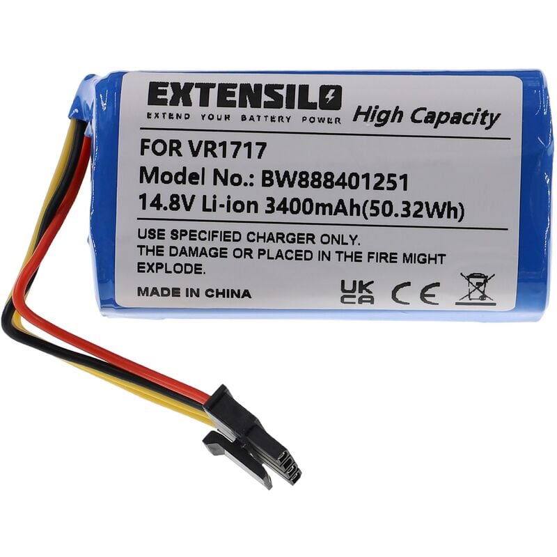 Batería recargable compatible con Proscenic Cocoa Smart 780T, 790T aspiradora, robot limpieza (3400 mAh, 14,8 V, Li-Ion) - Extensilo
Batería recargable compatible con Proscenic Cocoa Smart 780T, 790T aspiradora, robot limpieza (3400 mAh, 14,8 V, Li-Ion) - Extensilo