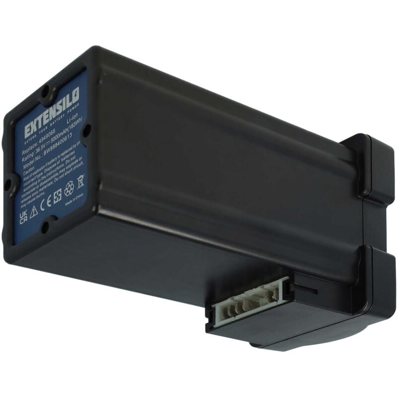 EXTENSILO Batería recargable compatible con WOLF-Garten Power 37, 40 cortacésped (5.000 mAh, 36,5 V, Li-Ion)
EXTENSILO Batería recargable compatible con WOLF-Garten Power 37, 40 cortacésped (5.000 mAh, 36,5 V, Li-Ion)
