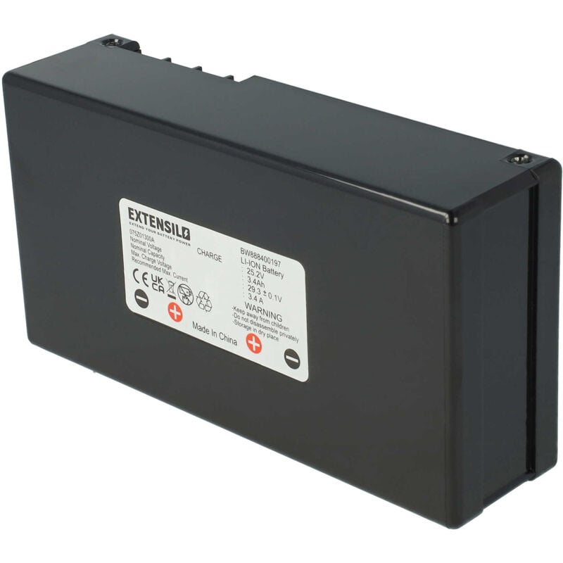 EXTENSILO Batería recargable reemplaza Ambrogio 6060BA0 para robot cortacésped (3400 mAh, 25,2 V, Li-Ion)
EXTENSILO Batería recargable reemplaza Ambrogio 6060BA0 para robot cortacésped (3400 mAh, 25,2 V, Li-Ion)