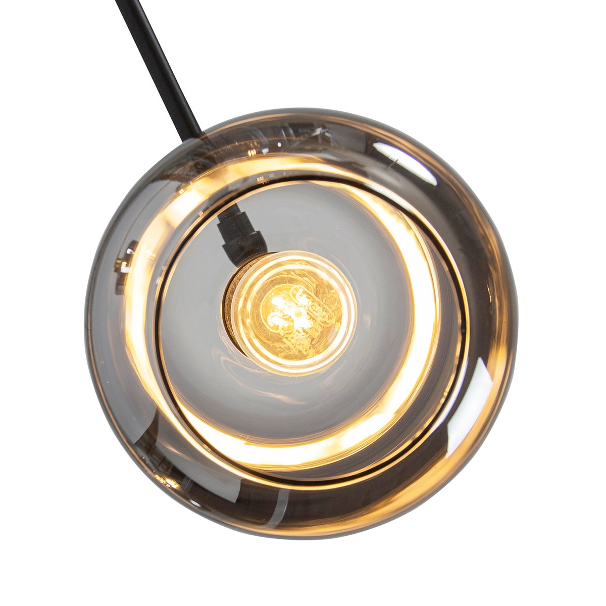 Floor Lamp Black With Gold And Smoke Glass 5 Light Zuzanna