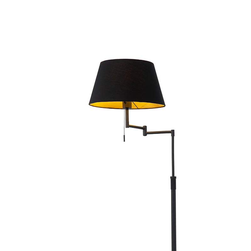 Smart Floor Lamp Black With Black Shade Incl Wifi A Ladas Deluxe