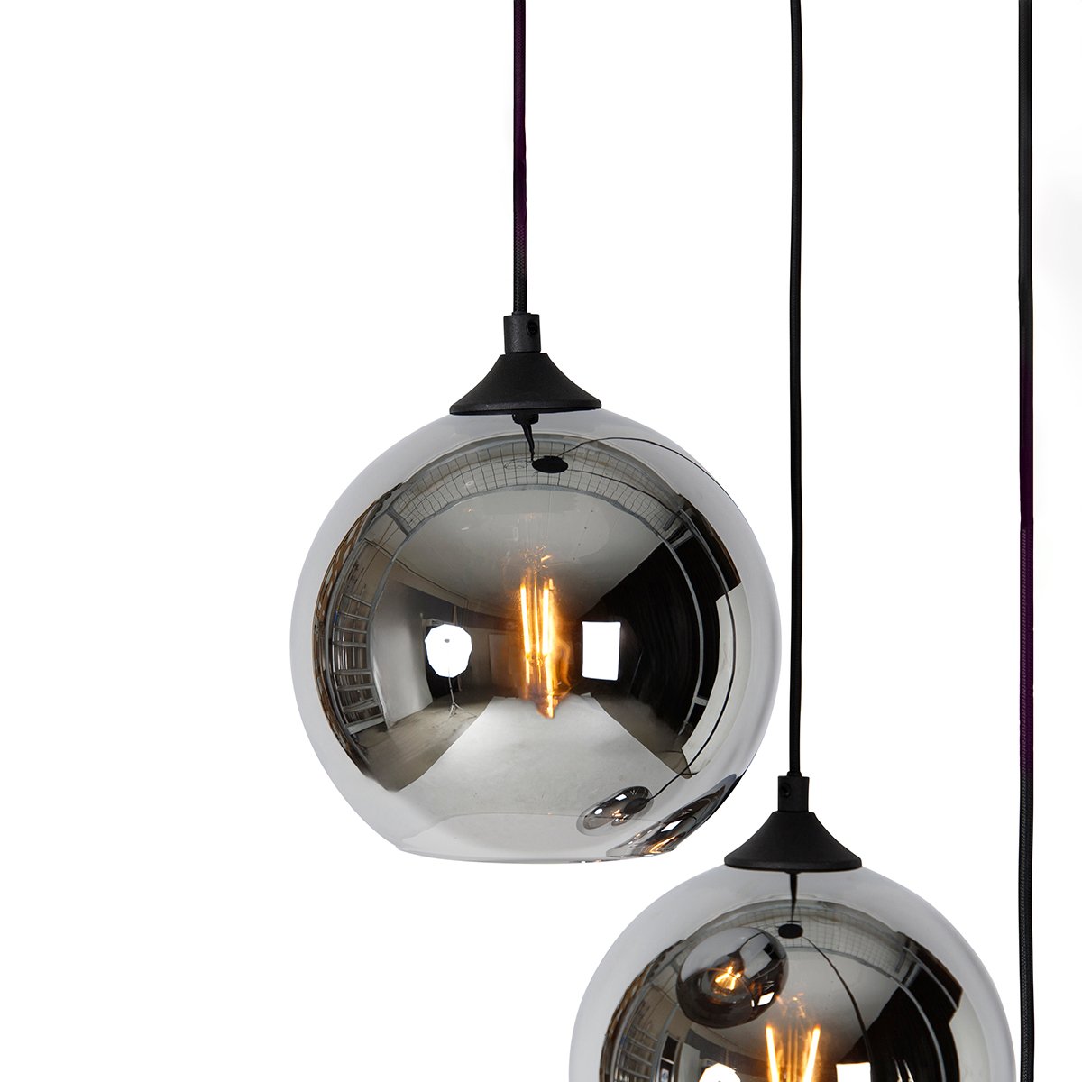 Smart Pendant Light Black With Smoke Glass Incl 3 Wifi A60 Wallace