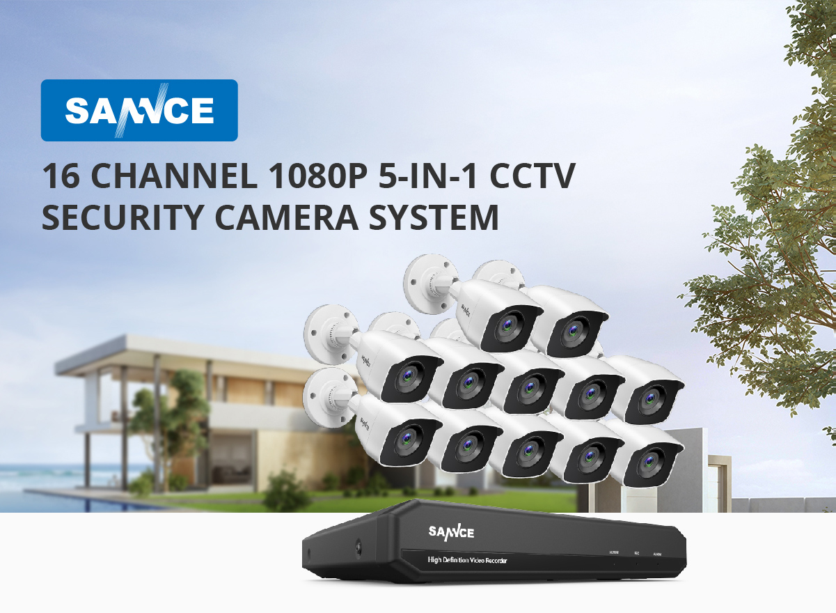 Kit Di Videosorveglianza SANNCE Registratore DVR CCTV 5 In 1 Con