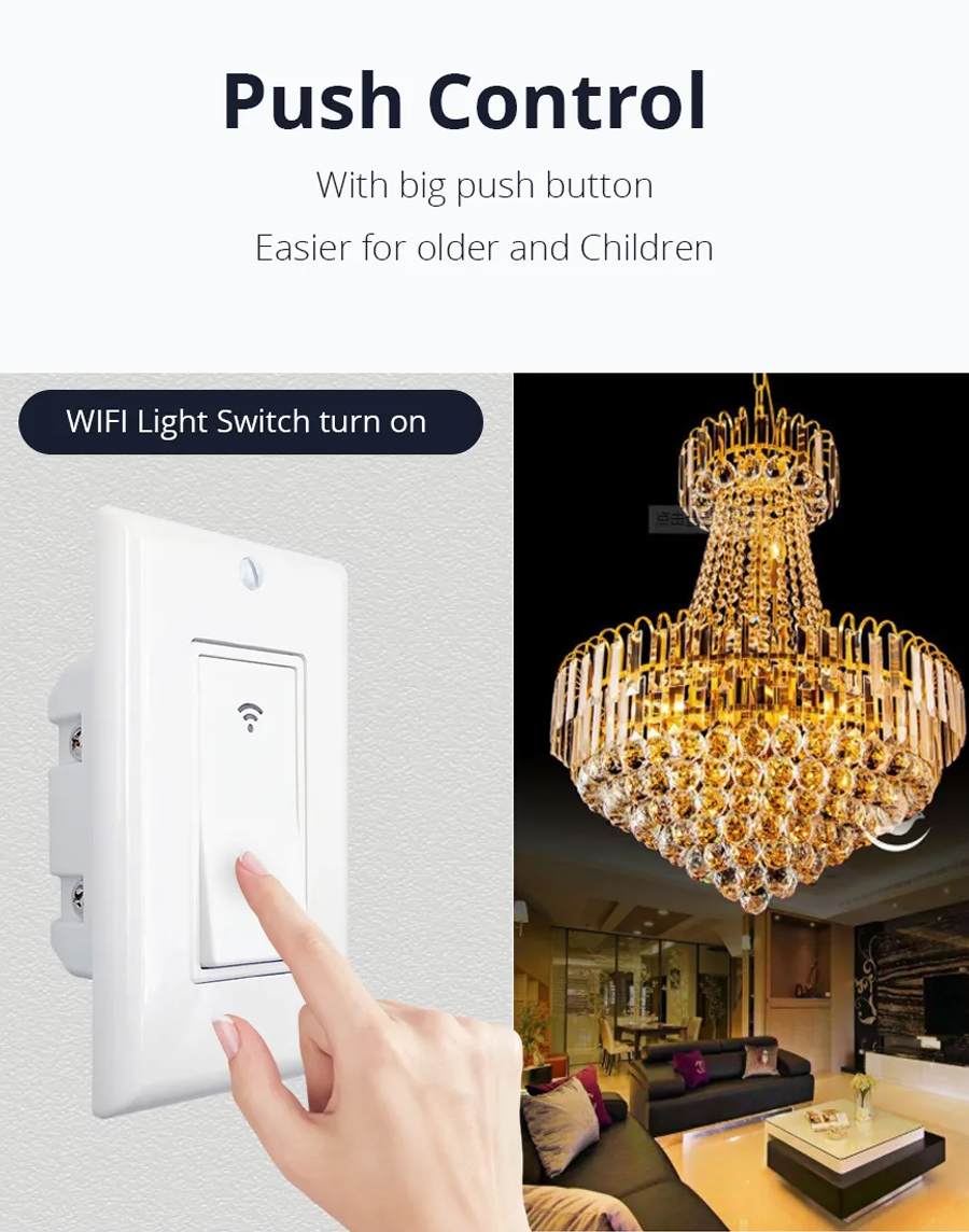 Tuya Interruttore Push Smart Wifi E Bluetooth Dimensione Pulsante