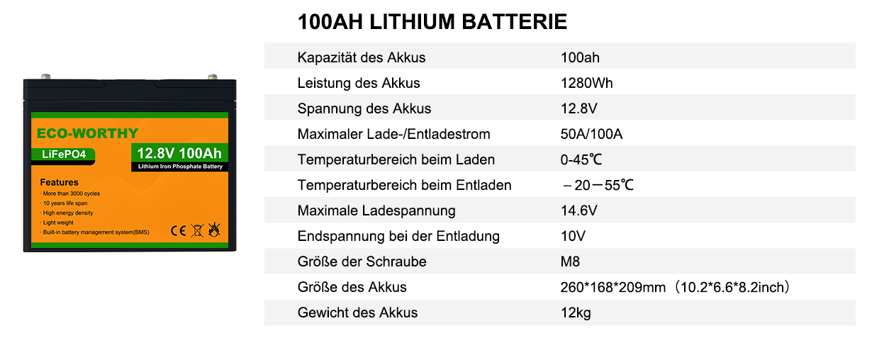 ECO WORTHY 2KW H Kit Complet De Panneau Solaire 720W 24V Avec Batterie