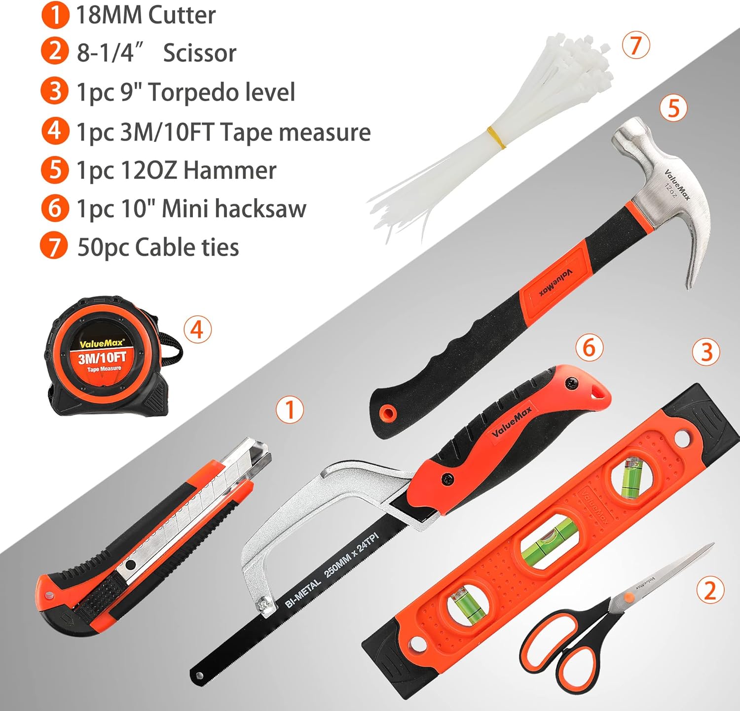 ValueMax Kit d Outils 219 Pièces avec Sac Durable Caisse à Outils