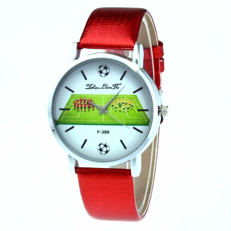 F-389 Relojes de moda Reloj de pulsera de cuero de lujo de cuarzo Estilo britanico con patron de jugador de futbol para la Copa Mundial de la FIFA
F-389 Relojes de moda Reloj de pulsera de cuero de lujo de cuarzo Estilo britanico con patron de jugador de futbol para la Copa Mundial de la FIFA