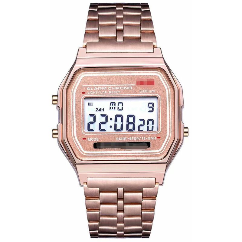 F91 Reloj electronico digital LED multifuncional Reloj de pulsera de negocios unisex de acero inoxidable para hombres y mujeres con calendario de 
F91 Reloj electronico digital LED multifuncional Reloj de pulsera de negocios unisex de acero inoxidable para hombres y mujeres con calendario de
