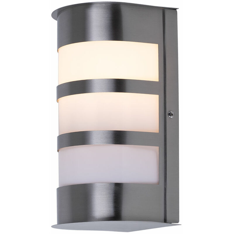 Aplique de exterior de metal para fachada IP44 de acero inoxidable en un juego que incluye lámparas LED
Aplique de exterior de metal para fachada IP44 de acero inoxidable en un juego que incluye lámparas LED