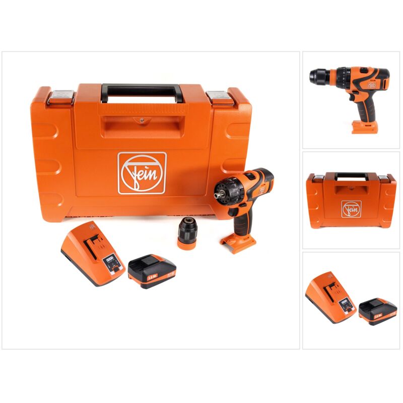 FEIN ASB 18 Q Select Taladro atornillador percutor a batería 18V / 2 velocidades + Maletín de transporte + 1x Batería 3,0 Ah + Cargador ALG 80
FEIN ASB 18 Q Select Taladro atornillador percutor a batería 18V / 2 velocidades + Maletín de transporte + 1x Batería 3,0 Ah + Cargador ALG 80
