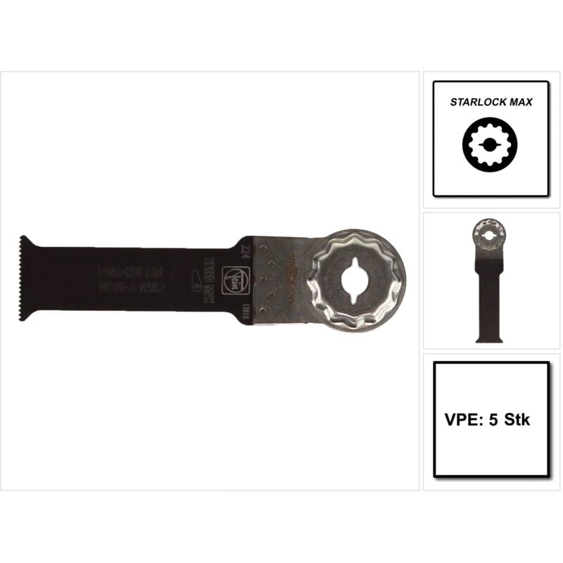 FEIN Hoja de sierra Long Life E-Cut Starlock 90 x 32 mm / Bimetal - 5 unidades ( 63502224230 )
FEIN Hoja de sierra Long Life E-Cut Starlock 90 x 32 mm / Bimetal - 5 unidades ( 63502224230 )