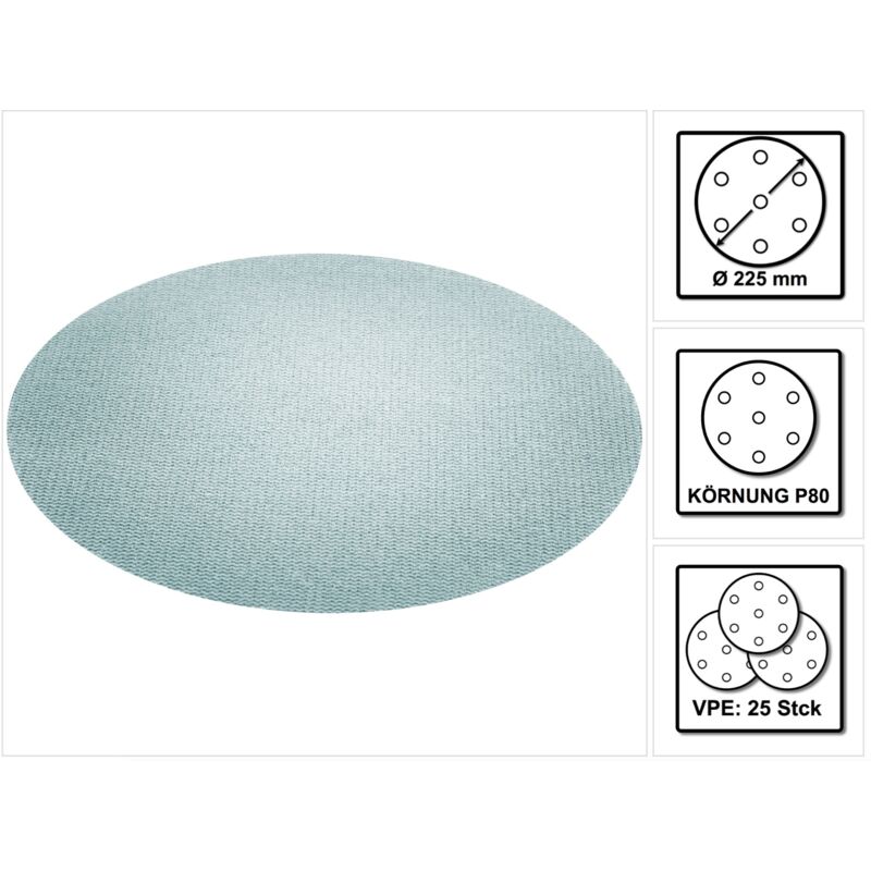 Abrasivo de malla Granat Net STF D225 P80 GR NET/25 - 225 mm / 25 unidades ( 203312 ) - Festool
Abrasivo de malla Granat Net STF D225 P80 GR NET/25 - 225 mm / 25 unidades ( 203312 ) - Festool