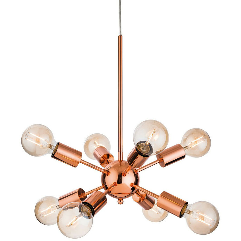 Alfa - Lámpara colgante de techo con múltiples brazos, 8 luces, cobre, E27 - Firstlight
Alfa - Lámpara colgante de techo con múltiples brazos, 8 luces, cobre, E27 - Firstlight