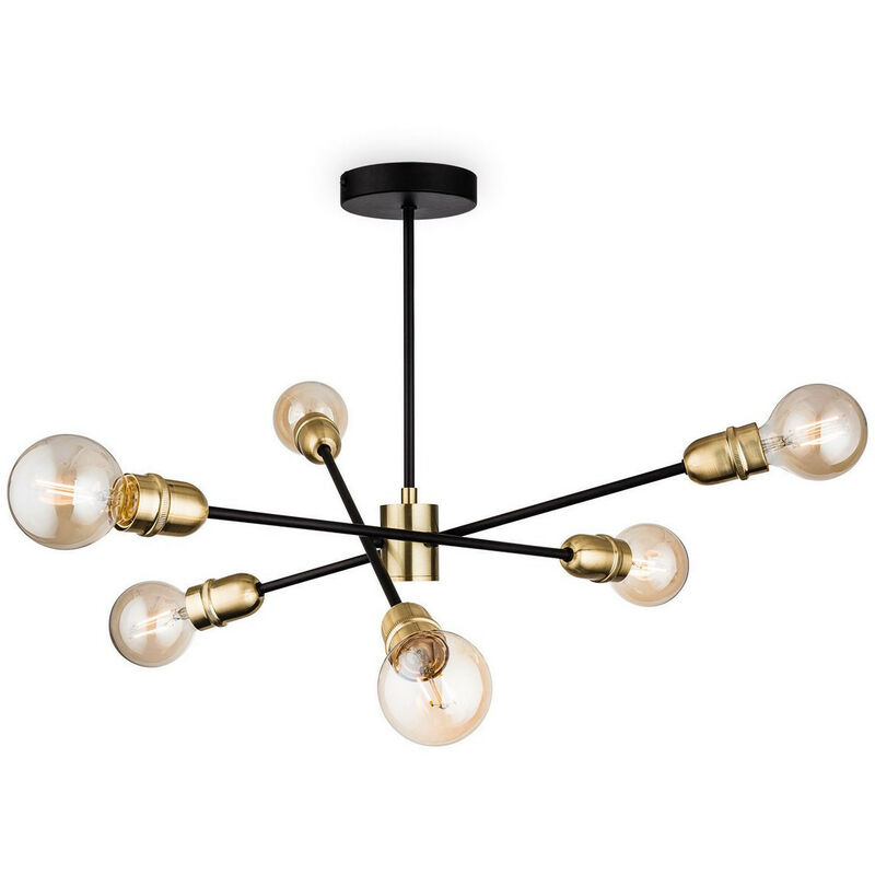 Trident - Lámpara semi empotrada de 6 brazos, 6 luces, negra con latón cepillado, E27 - Firstlight
Trident - Lámpara semi empotrada de 6 brazos, 6 luces, negra con latón cepillado, E27 - Firstlight