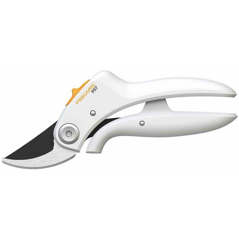 Tijera de podar Bypass P57, Para ramas frescas hasta Ø 2 cm, Blanco/Naranja, FiberComp/Acero, 1026916 - Fiskars
Tijera de podar Bypass P57, Para ramas frescas hasta Ø 2 cm, Blanco/Naranja, FiberComp/Acero, 1026916 - Fiskars