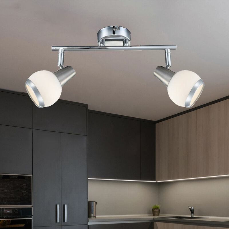 Foco de techo Foco de pared LED de 2 llamas Plafón de techo de 2 llamas E14, focos de vidrio orientables, 2x LED 3 vatios 300 lúmenes blanco cálido,
Foco de techo Foco de pared LED de 2 llamas Plafón de techo de 2 llamas E14, focos de vidrio orientables, 2x LED 3 vatios 300 lúmenes blanco cálido,