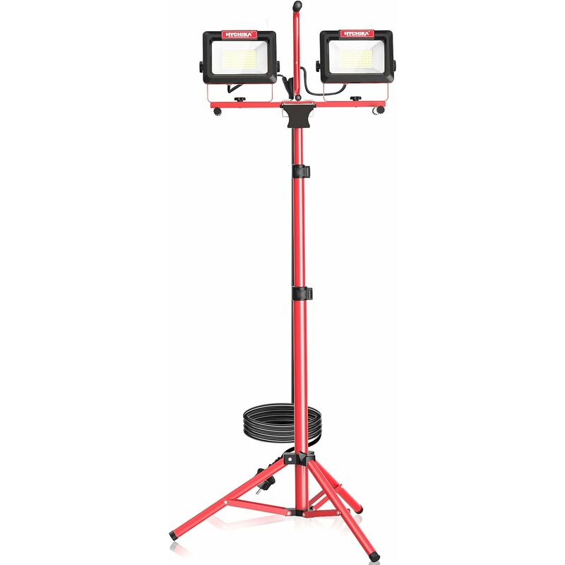 Foco de Trabajo 120W, HYCHIKA Foco de Construcción con 2*60W, 14000LM, Foco LED para Obras con Trípode Telescópico(1.75 M, 360°Giratorio) 
Foco de Trabajo 120W, HYCHIKA Foco de Construcción con 2*60W, 14000LM, Foco LED para Obras con Trípode Telescópico(1.75 M, 360°Giratorio)