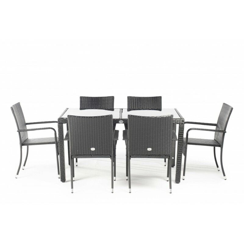 – Conjunto Set Muebles Jardín y Terraza, 6 plazas, Negro, Ratán Sintético, Mesa (150x90x70), Sillas (55x61x89) - Kiefergarden
– Conjunto Set Muebles Jardín y Terraza, 6 plazas, Negro, Ratán Sintético, Mesa (150x90x70), Sillas (55x61x89) - Kiefergarden